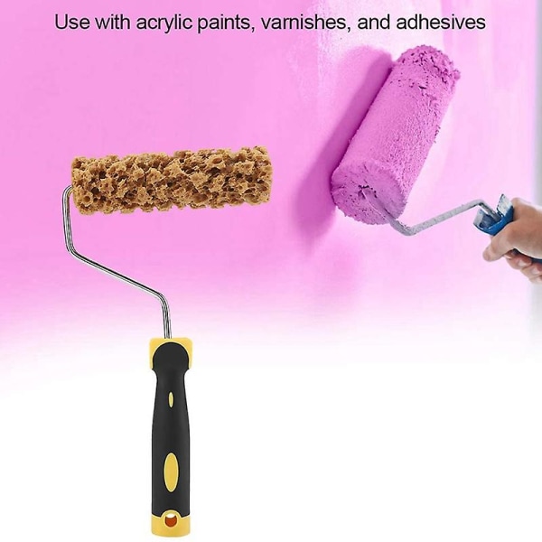 M60 Seaweed Sponge Roller Brush Imitation Seaweed Sponge Roller Pattern Liquid Wallpaper Paint Text yellow  brown