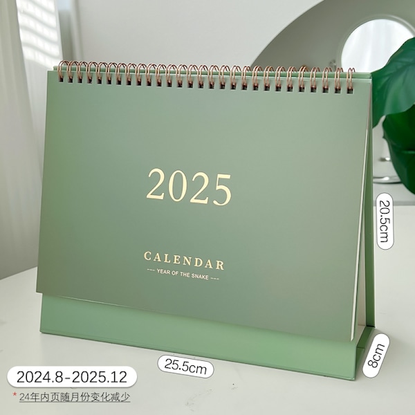 2025 Skrivbords kalender, Stående Flip Skrivbords kalender från , 7.5 x 6.4, Stående Skrivbords kalender Grön