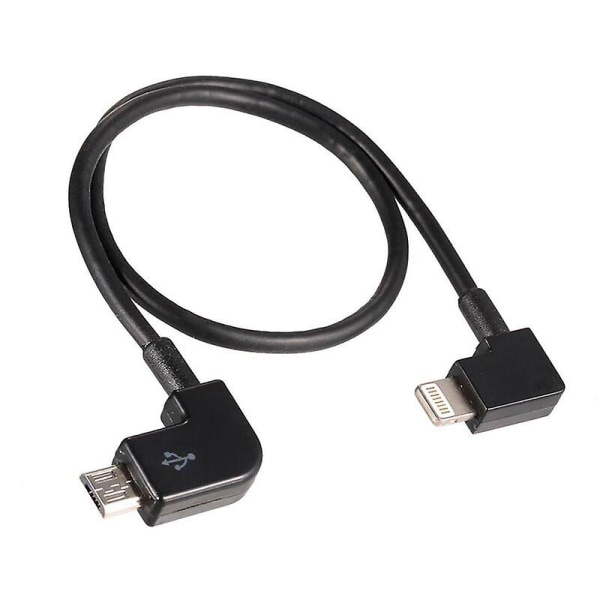 Micro USB till Lightning-fjärrkontroll Tablettelefon Datakonverterare överföringskabel för Android Ios Dji Spark Mavic Pro, Modell: Svart