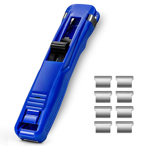 Klipp Push Häftapparat Fixerade Klipp Häftapparat Bindande Klipp Återanvändbar Bärbar Push Klämma Inte Blue