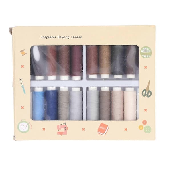 20 farver polyester sytrådssæt, 100m DIY spoler til multifunktionel brug colors dark set 20