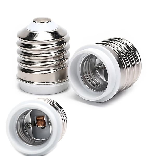 1 stk. E40 til E27 Sokkel Base Halogen CFL Lyspære Lampe Adapter Konverter Holder Silver 1 Pcs