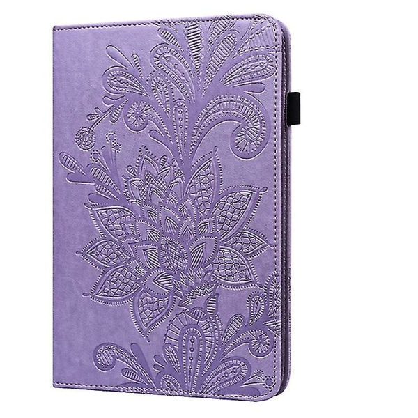 Til Samsung Galaxy Tab S2 9.7 T810/t815 Blonder Blomster Relief Mønster Horisontal Flip Læder Etui Med Holder & Kortpladser & Tegnebog & Fotoramme Purple