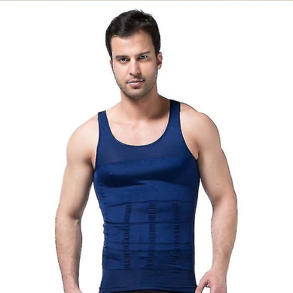Miesten vartaloa muotoileva aluspaita Blue XL
