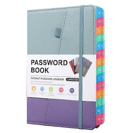 Alfabetisk Register Indbundet Adgangskodebog til Internetadgangskoder Webstedsadresser Notesbog Lilla purple