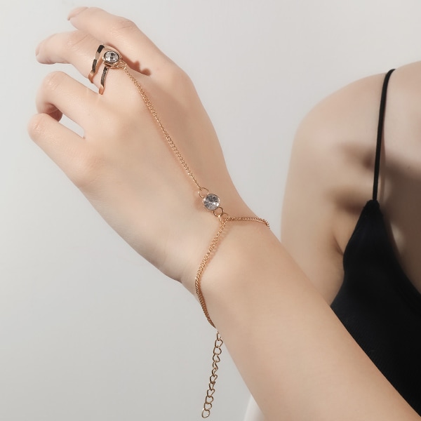 Geometrisk Pil Ring Pärlarmband Guld Enkelt Armband Slav Ring Armband Armband Bröllopssmycken Remmar Smycken Kvinnor och flickor
