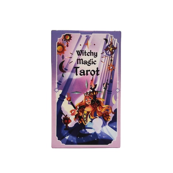 Witchy Magic Tarot Set Tecknad Målning Kort Spel Present för Tarot Nybörjare