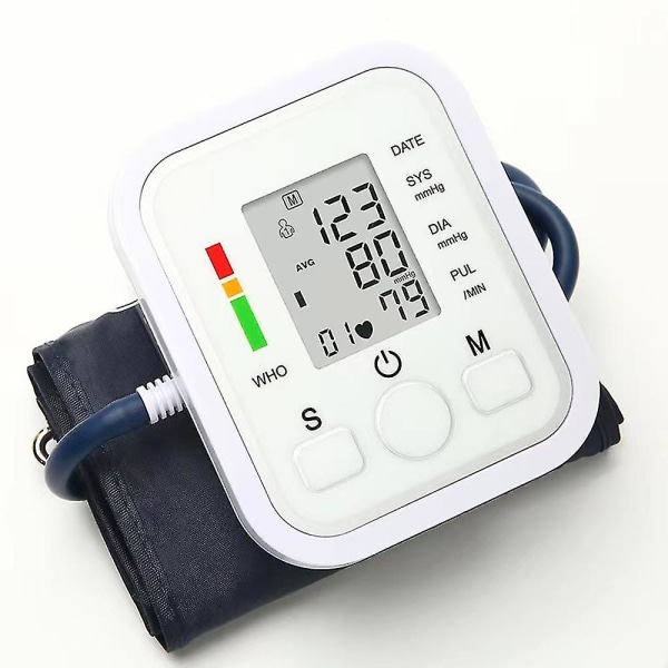 Hjem digital automatisk blodtryksmåler med overarm Stor manchet til måling af hjertefrekvens gaver