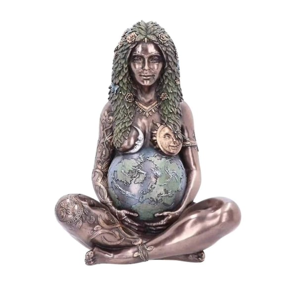Tusenårig Gaia-staty, Natur Moder Jord Gravid Gaia-gudinna Konstskulptur, Jord Mama älskar alla Polyresin Gör-det-själv målad figur för mamma&#39;