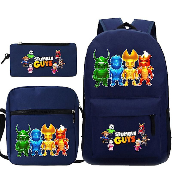 Stumble Guys 3 stk. Skolesekk Ryggsekk Style 17