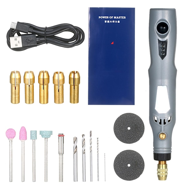 Multifunktionell Mini Handhållen Elektrisk Slip Set 6000-15000rpm Power Rotary Tool Kit Uppladdningsbar 3 I 1 Polermaskin Borrmaskin Slip Pen Maskin Kit Wi