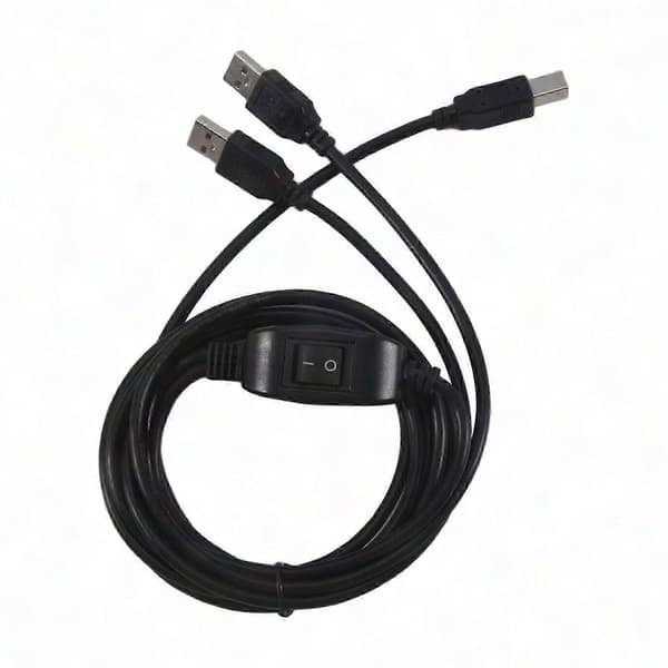 USB A til B Han-til-Han Printerkabel, 2-i-1 Dobbelt Computer Printer Splitter Tilslutningsløsning Black A