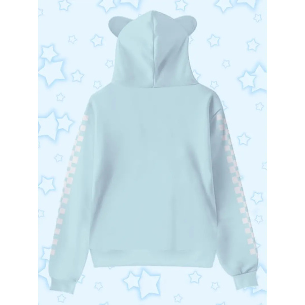 Hoodies Tegnefilm Casual Strikket Trøje med Lommer, Voksen Langærmet Hoodies, Velegnet til Gaver og Samlinger C blue 2XL