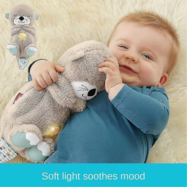 Schlummerotter Sovebaby Leke Baby Lille Lam Puste Schlummer Otter Plsch Sovemusikk Berolige Plysj For Nyfødt brown