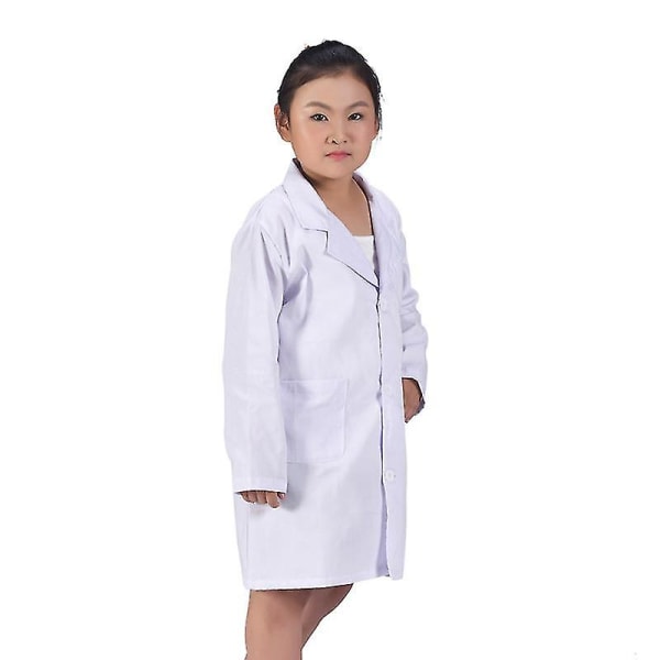 1 st Barnsköterska Doktor Vit Labbrock Uniform Top Performance Costume Medical THICK S