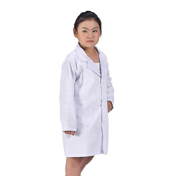 1 stk. Barnekjole Hvit Lab Frakk Uniform Topp Ytelse Kostyme Medisinsk THIN S