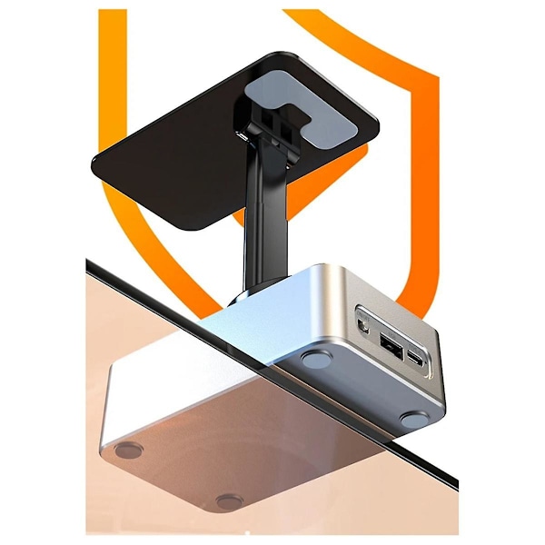 3-i-1 mobiltelefonholder, lyd powerbank, Bluetooth-opkalds højttaler, multifunktionel foldbar roterende skrivebord, Gray