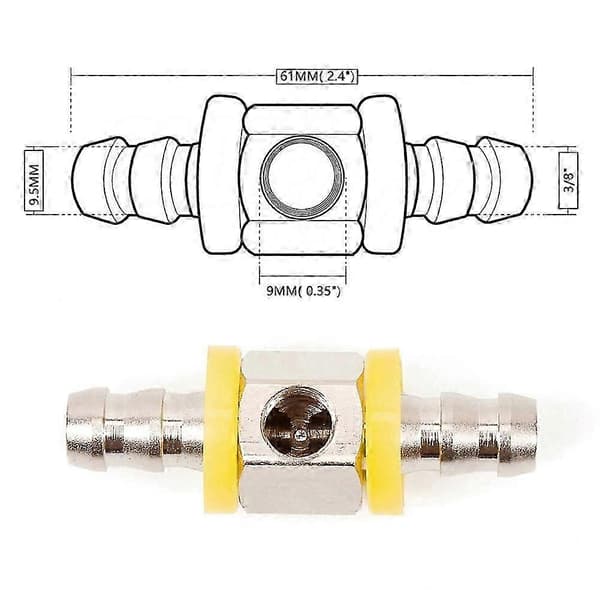 3/8\" Bränslelednings tryck T-koppling adapter för bränsletrycksmätare sensor hullingförsedd push lock T-koppling adapter QAQ