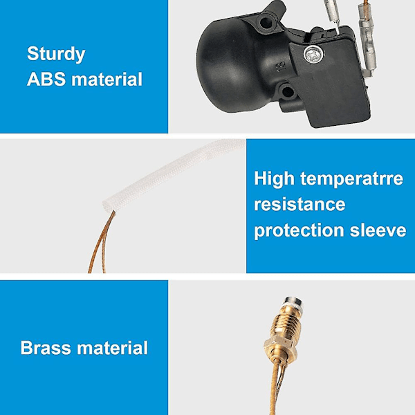 1 stk Ny Propangas Patiovarmer Reparasjonsdeler, Termoelement & Dumpbryter Kontroll Sikkerhetssett
