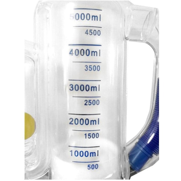 Inspirationsøvelser, 5000 ml Apparatur Vital Capacity Breathing Trainer, Lungemotionist Forbedring, Incitamentspirometer