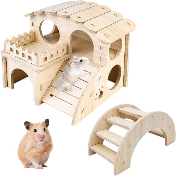 Hamsterhus Gyngebro Træ Hamsterhus DIY Hamster Træ Hus Wo