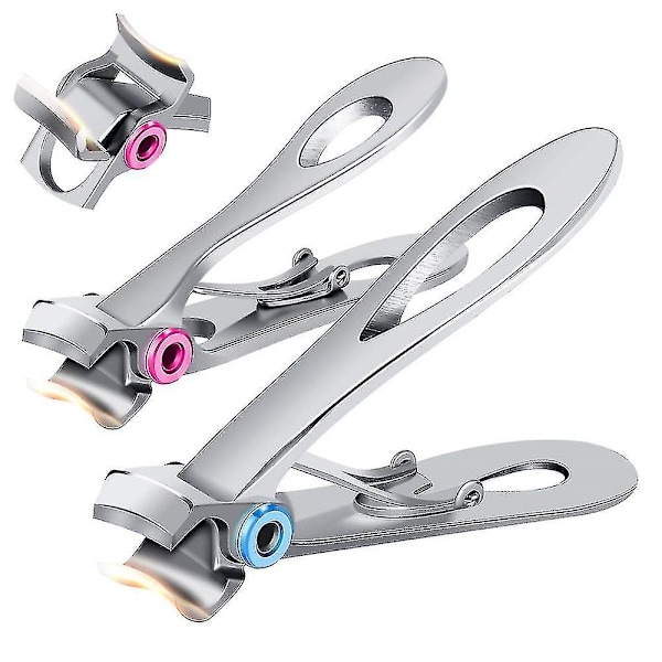 2pcs Nail Clippers,stainless Steel Toenail Clipper Cutter Trimmer