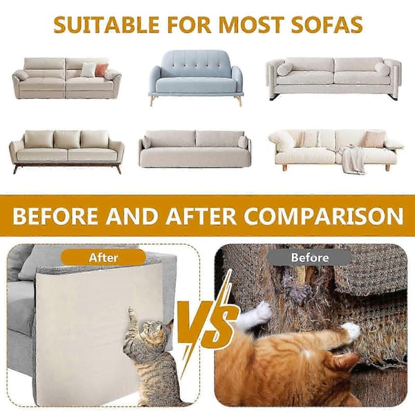Trimbar selvklæbende sofapuder til katte - Beige 40cm*200cm 26-27