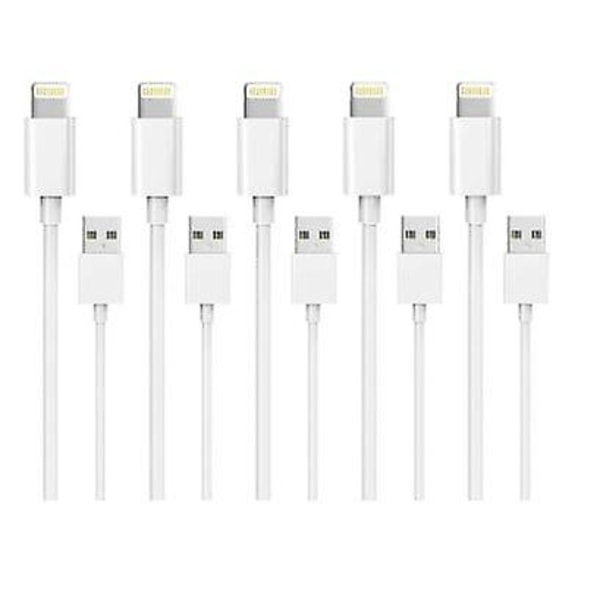 5-pakning 1M Lightning-lader for iPhone 14/13/12/11/Xs/Max/X/8/7/6