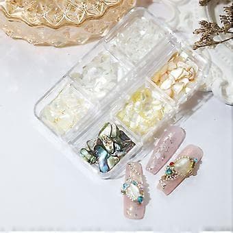 Seashell Slice Nail Art, Colorful Irregular 3D Nail Abalone Slice Nail Sequins