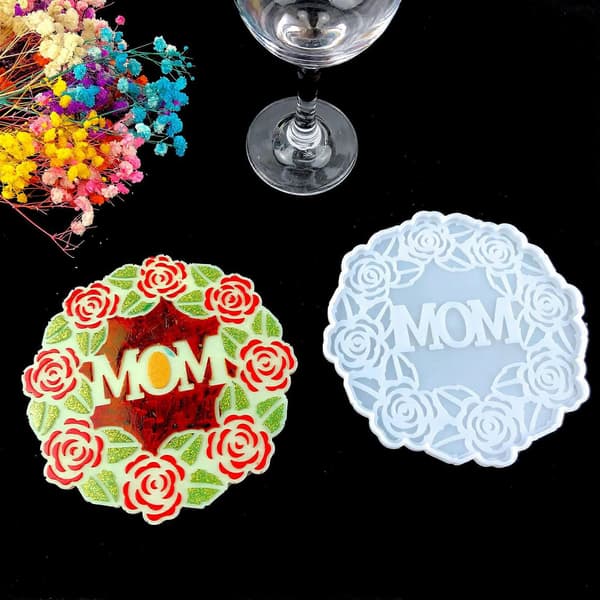 Silikon Mor Krans Kakeholder Brettform Fruktkopp Harpiksform Matstasjon Serveringsbrettform DIY Coaster Støping