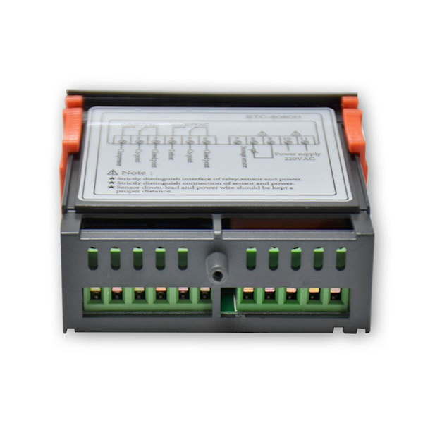 STC-8080H Temperaturregulator Køleskabs termostat Digitalt display Mikrocomputer Temperaturregulator 220V Black