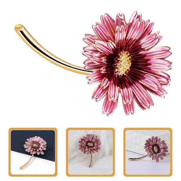 Pink legering Daisy Blomsterbroche Nål til dekoration Modebroche