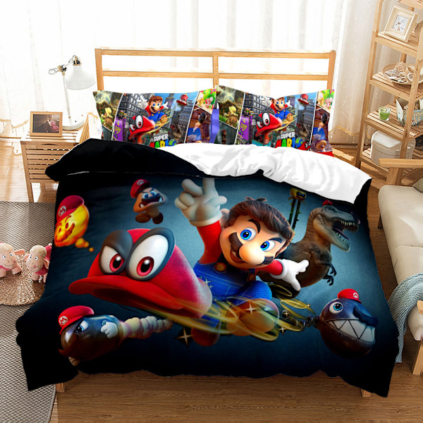 25 nytt tegneserie Mario digitaltrykk tredelt sengesett