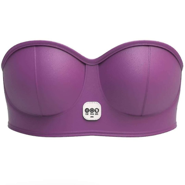 Elektrisk brystforstørrelsesmassager Brystforstærker Booster Opvarmet bryststimulator Purple Plug in