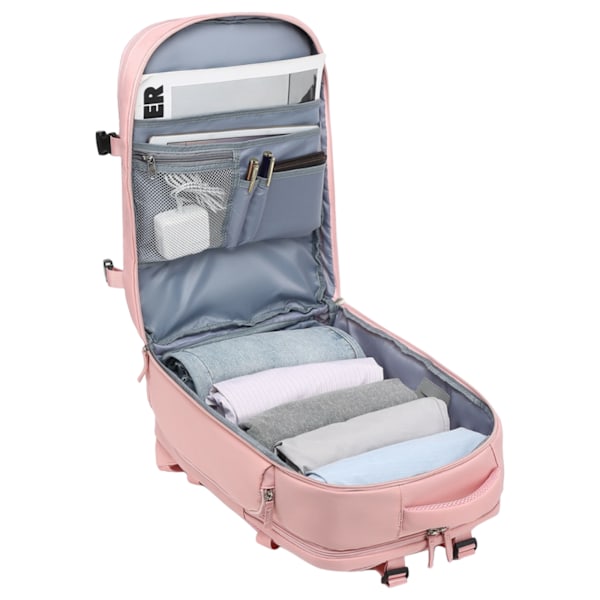Rejsetaske til flykabine 45x36x20 til Vueling, EasyJet, Ryanair Vandafvisende og Rummelig Bagage (2210-001 1288 2350 D7) Lila 006