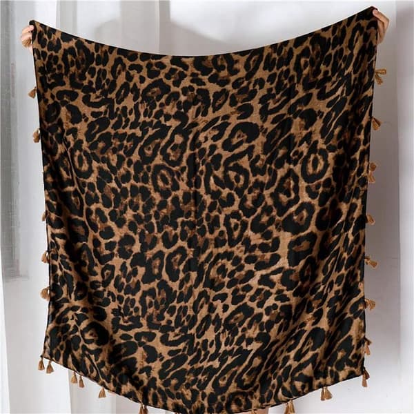 Leopardmønstret sjal for kvinner - Pashmina sjal