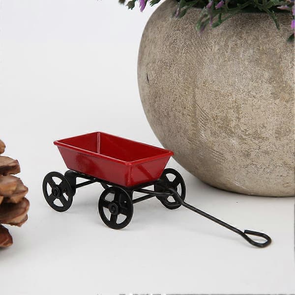 1:12 Simulation Trækvogn Model Mini Dukkehus Dekoration Trailer Børne Legetøjsgave