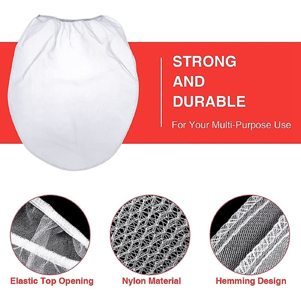 25 stk. 5 gallon elastisk topmalingssiposer Hvid finmasket pose malingfilterpose til hydroponic White