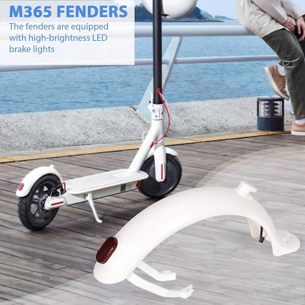 El-Scooter Bakskärm med Bromsljus för M365 S1 PRO white