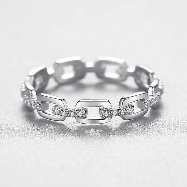 Klassisk S925 Sterling Sølvring for kvinner 7