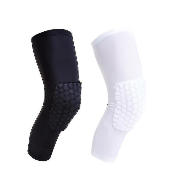 Basketball Honeycomb Anti-slip Knebeskyttere Unisex Sportsutstyr Z WHITE M