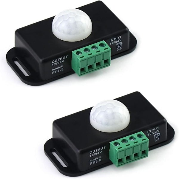 Infrarød Bevægelsessensor 12V 24V PIR-Controller PIR-Sensor til LED-strips 2 stk
