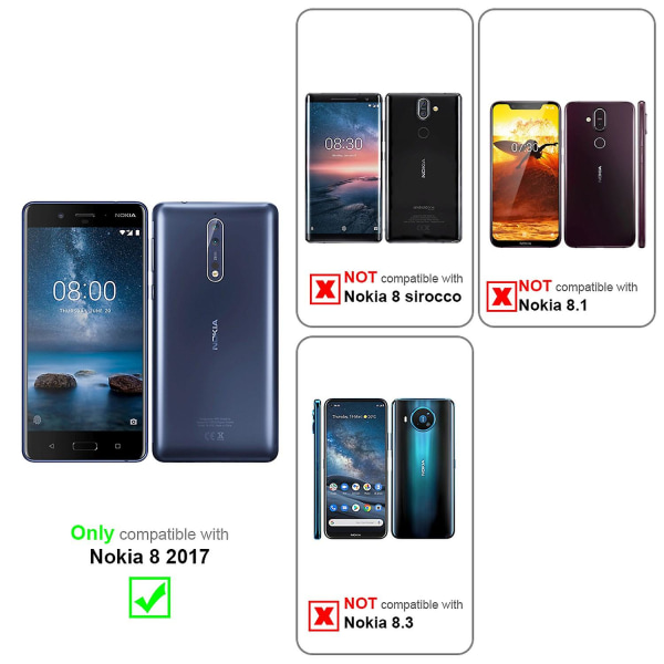 Nokia 8 2017 Handy Hülle Cover Case - Matte Oberfläche mit Kartenfach CLASSY BLACK 8 2017