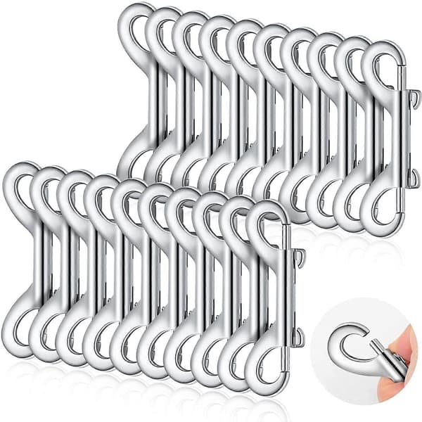 20-pack karbinhakar med dubbla ändar 3,5\" zinklegering utlösarkedja metallklämma