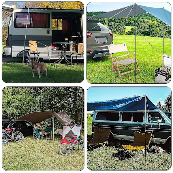 2/4 stk kraftige sugekoppankre med sterk vakuumsug med sikringskrok Camping presenningklips for bilcampingmarkise 2pcs