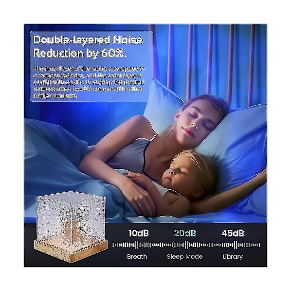 Galaxy Projektorlampa för Sovrum - Sensorisk Lampa med 16 Färger, Projektor Nattlampa för Sovrum Wood  Transparent
