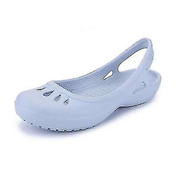 Strandskor Damtofflor Dam Clogs Jelly Sandaler Halkfria Vattentäta Trädgårdsskor Blue W6(36)