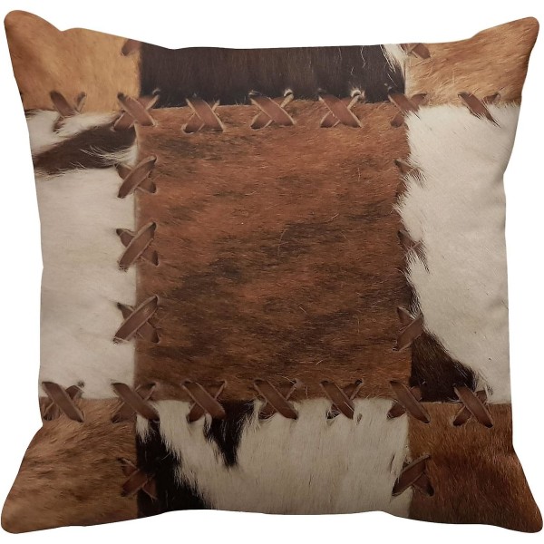 Putetrekk, Retro Brun Rustik Kutrykk Hjemmedekor 4 Puter, 18 X 18 Tommer Sofa Pude Sofa Pudetrekk Dekorative