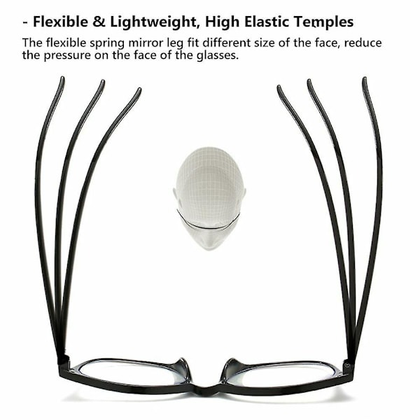Progressiva Multifokala Glasögon för Kvinnor Män Blå Ljusblockerande Läsglasögon Black Strength 2.5X