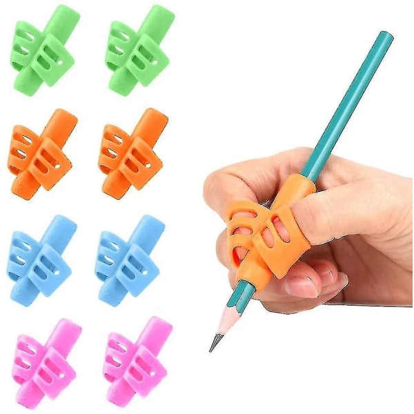 2023 New Child Finger Guide, 8 stykker flerfarvede greb Ergonomisk blyant skrivehjælp til børn, voksne og særlige behov Changzhao
